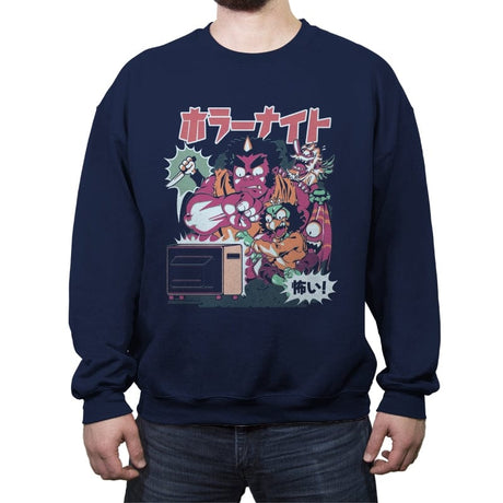 Horror Night - Crew Neck Sweatshirt Crew Neck Sweatshirt RIPT Apparel Small / Navy