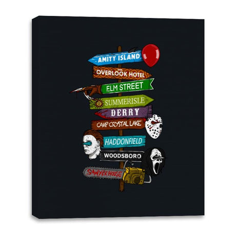 Horror Town - Canvas Wraps Canvas Wraps RIPT Apparel 16x20 / Black