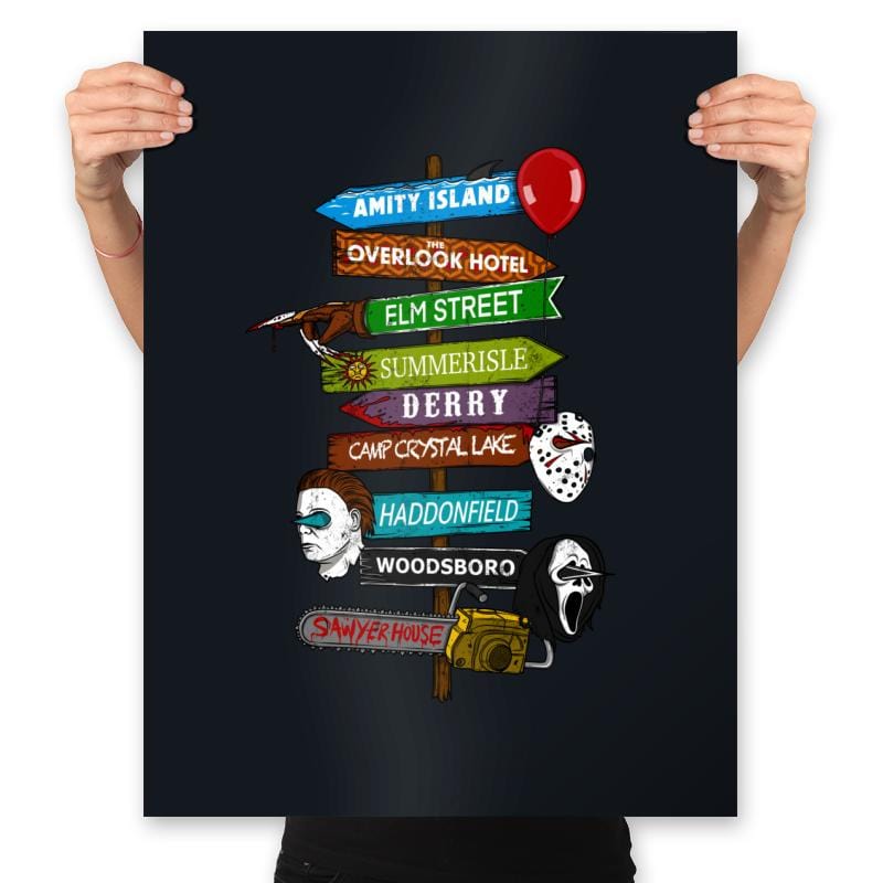 Horror Town - Prints Posters RIPT Apparel 18x24 / Black