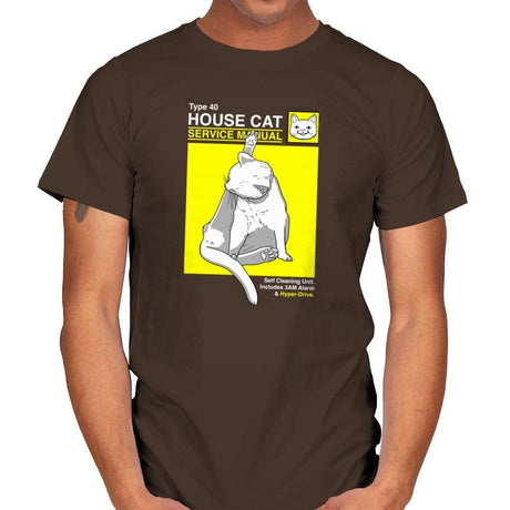 House Cat Service Manual Exclusive - Mens T-Shirts RIPT Apparel Small / Dark Chocolate