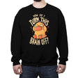 How Do I Turn This Brain Off - Crew Neck Sweatshirt Crew Neck Sweatshirt RIPT Apparel Small / Black