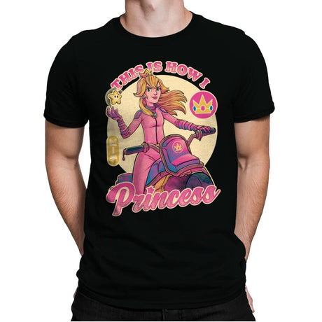 How I Princess - Powerful Video Game Biker - Mens Premium T-Shirts RIPT Apparel Small / Black