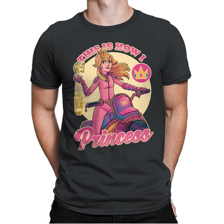 How I Princess - Powerful Video Game Biker - Mens Premium T-Shirts RIPT Apparel Small / Heavy Metal