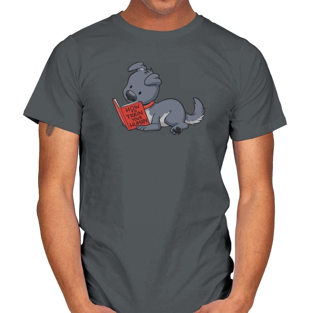 How To Train Your Human - Mens T-Shirts RIPT Apparel Small / Charcoal