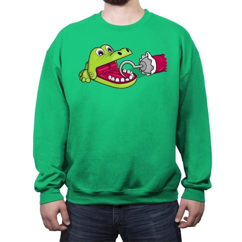 Hungry Hungry Gator - Crew Neck Sweatshirt Crew Neck Sweatshirt RIPT Apparel Small / Irish Green