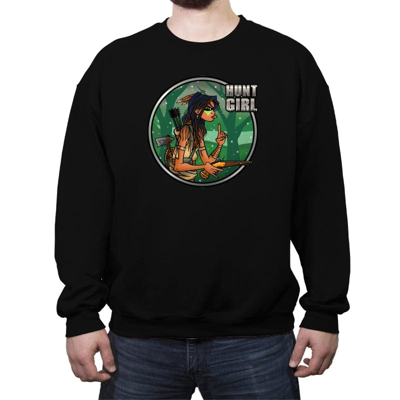 Hunt Girl - Crew Neck Sweatshirt Crew Neck Sweatshirt RIPT Apparel Small / Black