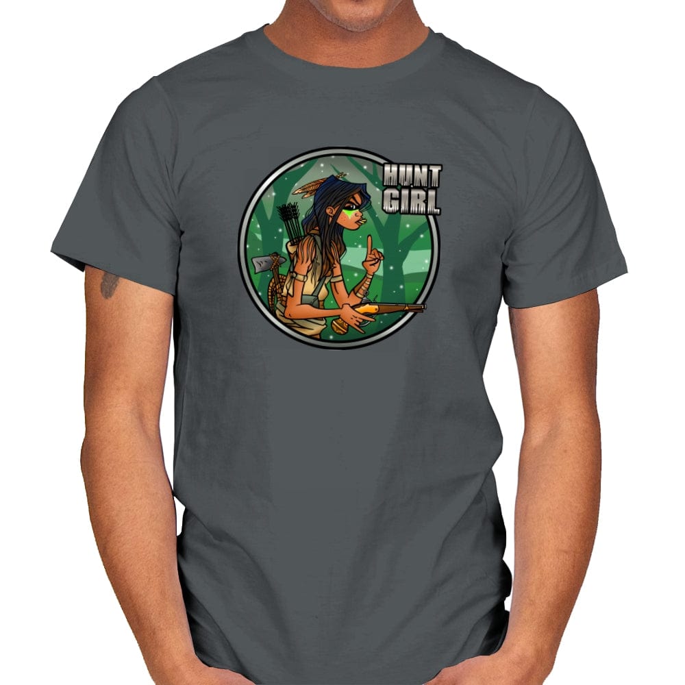 Hunt Girl - Mens T-Shirts RIPT Apparel Small / Charcoal