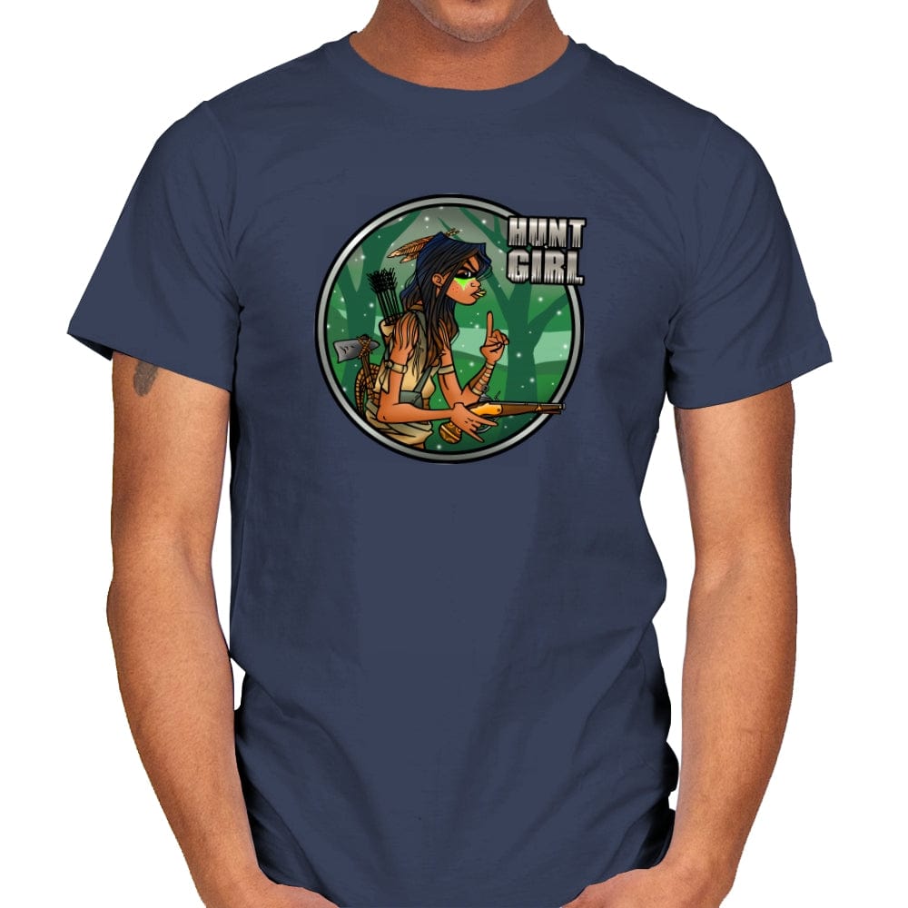 Hunt Girl - Mens T-Shirts RIPT Apparel Small / Navy