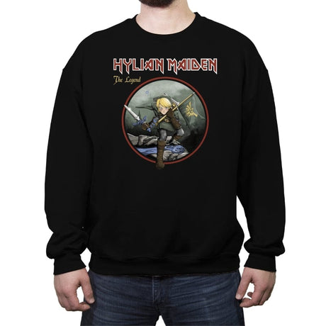 Hylian Maiden - Crew Neck Sweatshirt Crew Neck Sweatshirt RIPT Apparel Small / Black