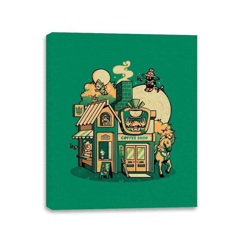 Hyrule Coffee Shop - Canvas Wraps Canvas Wraps RIPT Apparel 11x14 / Kelly