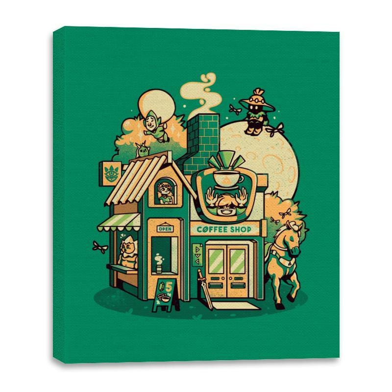 Hyrule Coffee Shop - Canvas Wraps Canvas Wraps RIPT Apparel 16x20 / Kelly