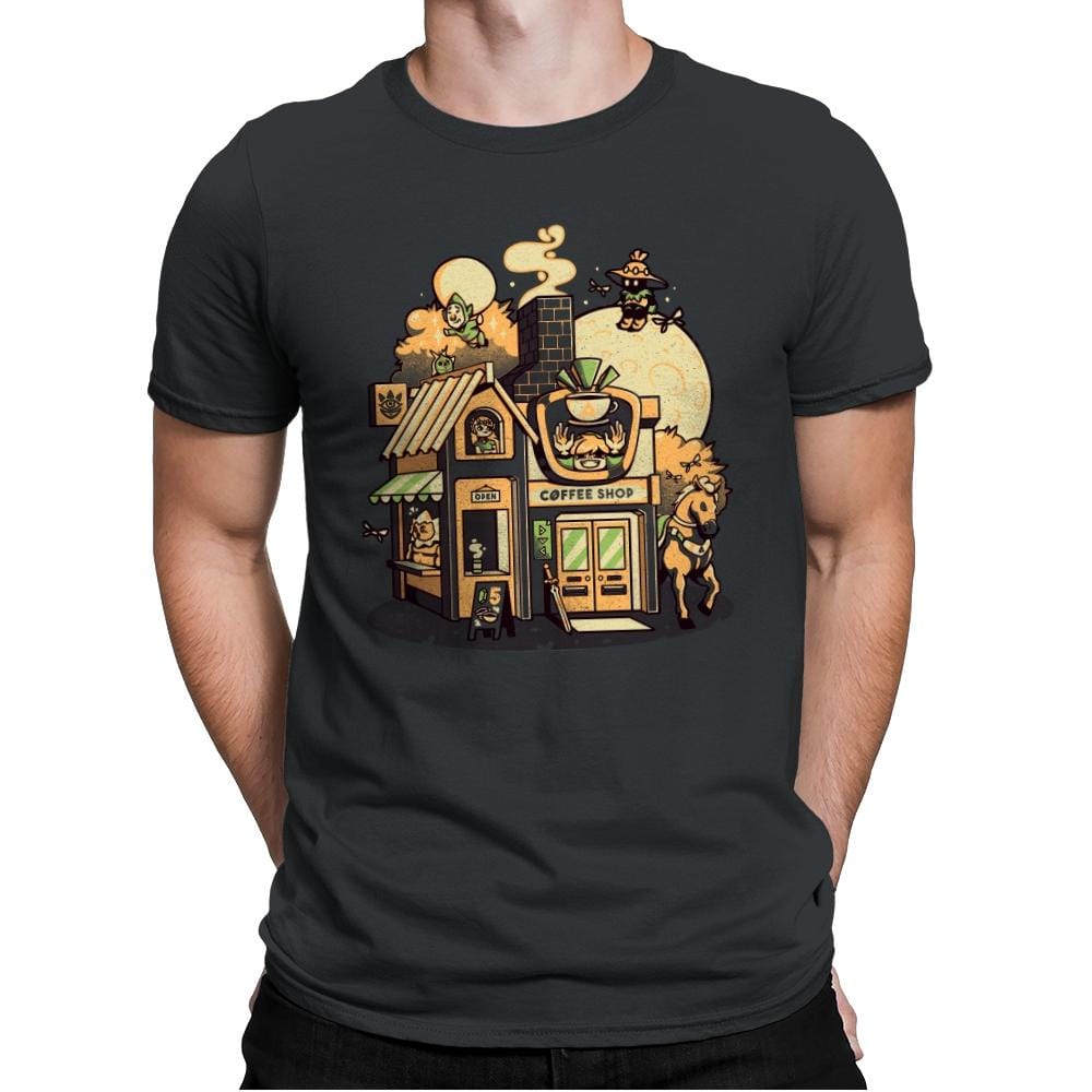 Hyrule Coffee Shop - Mens Premium T-Shirts RIPT Apparel Small / Heavy Metal