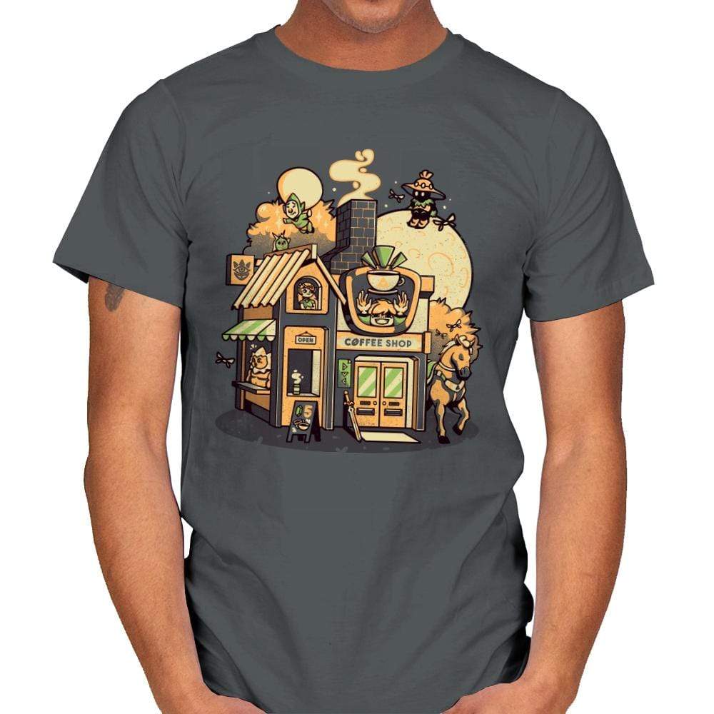 Hyrule Coffee Shop - Mens T-Shirts RIPT Apparel Small / Charcoal