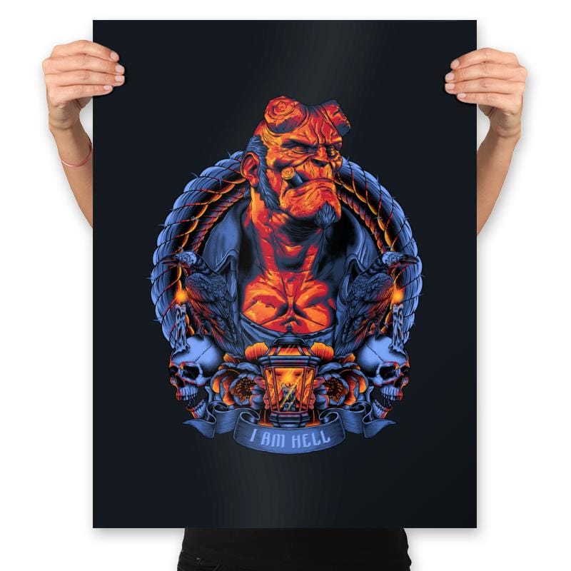 I Am Hell - Prints Posters RIPT Apparel 18x24 / Black