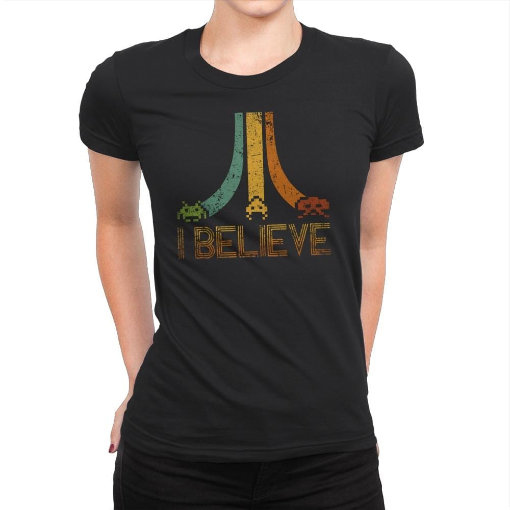 I Believe - Womens Premium T-Shirts RIPT Apparel Small / Black