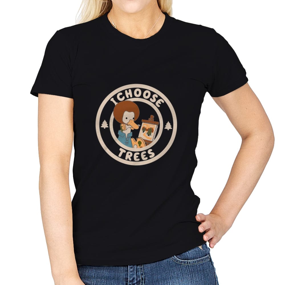 I Choose Trees - Womens T-Shirts RIPT Apparel Small / Black