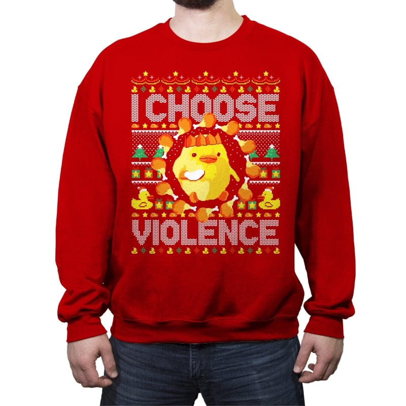 I Choose Violence - Crew Neck Sweatshirt Crew Neck Sweatshirt RIPT Apparel Small / Red