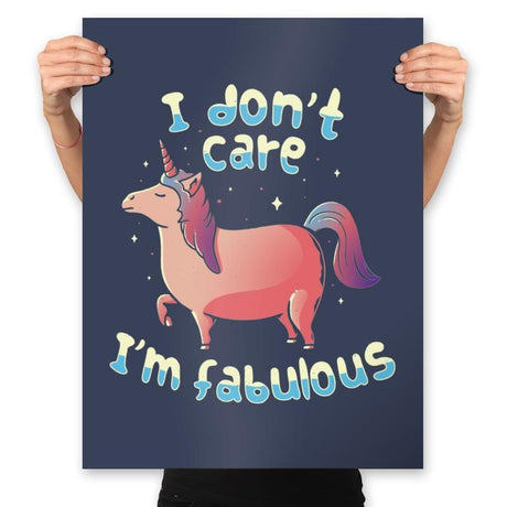 I Don't Care I'm Fabulous - Prints Posters RIPT Apparel 18x24 / Navy