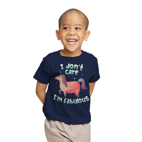 I Don't Care I'm Fabulous - Youth T-Shirts RIPT Apparel X-small / Navy