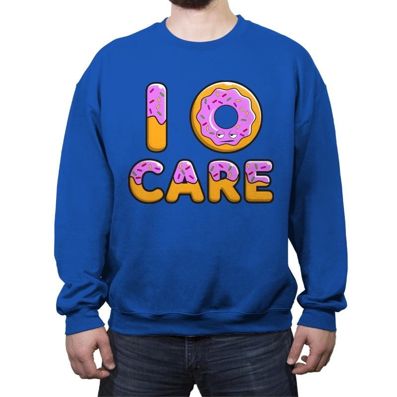 I Donut Care - Crew Neck Sweatshirt Crew Neck Sweatshirt RIPT Apparel Small / Royal