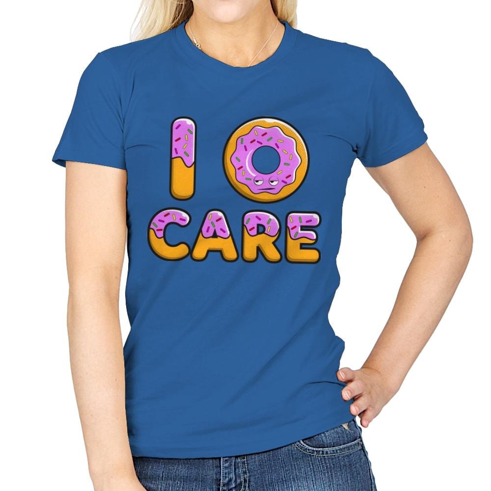 I Donut Care - Womens T-Shirts RIPT Apparel Small / Royal