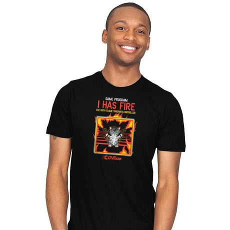 I Has Fire - Mens T-Shirts RIPT Apparel Small / Black