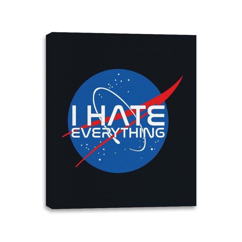 I Hate Everything - Canvas Wraps Canvas Wraps RIPT Apparel 11x14 / Black