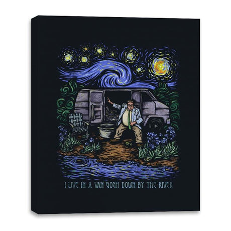 I Live in a Van Gogh - Best Seller - Canvas Wraps Canvas Wraps RIPT Apparel 16x20 / Black