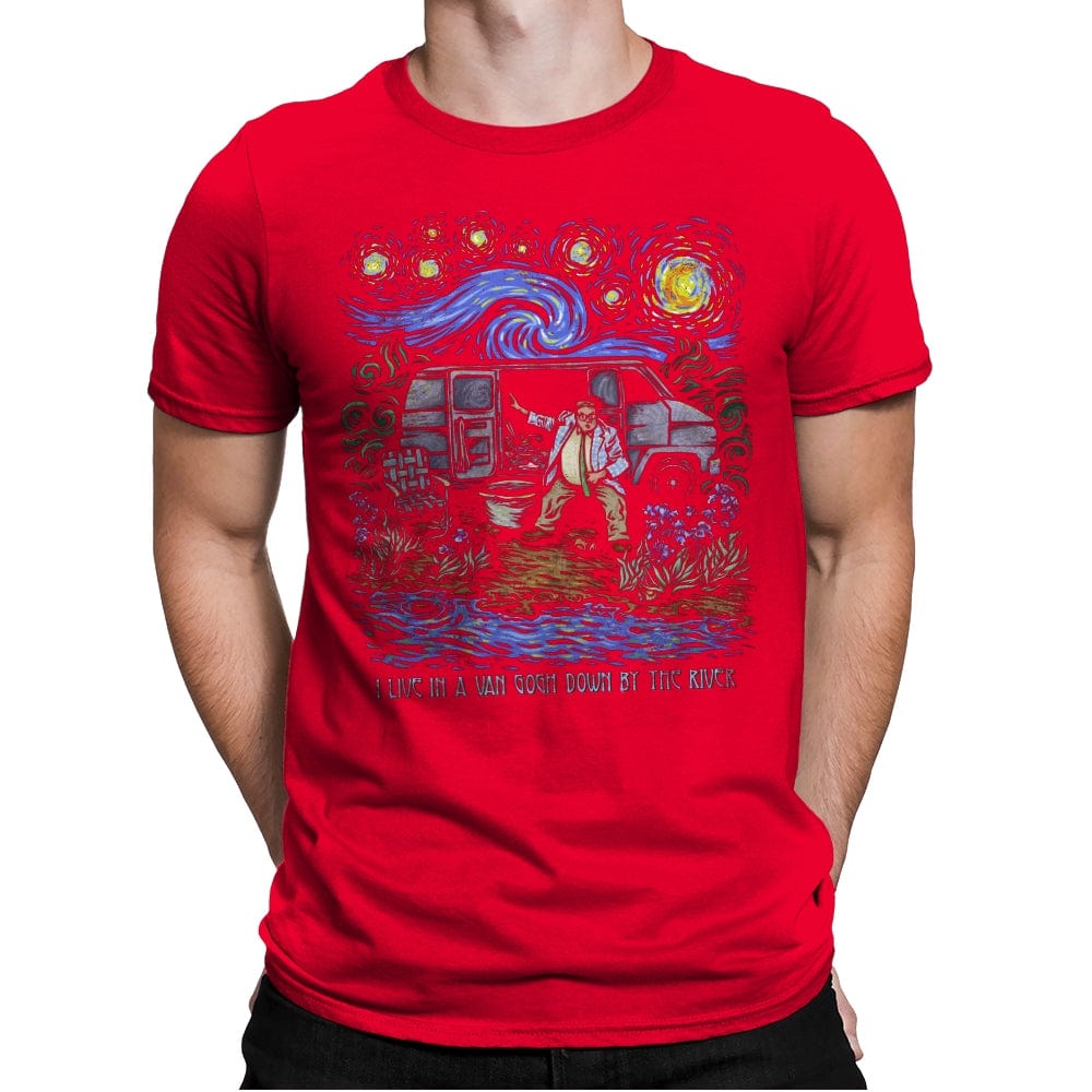 I Live in a Van Gogh - Best Seller - Mens Premium T-Shirts RIPT Apparel Small / Red