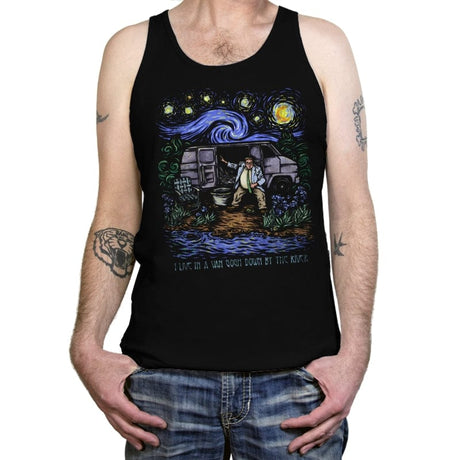 I Live in a Van Gogh - Best Seller - Tanktop Tanktop RIPT Apparel X-Small / Black