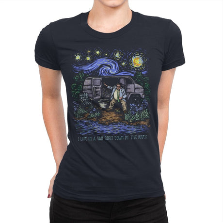 I Live in a Van Gogh - Best Seller - Womens Premium T-Shirts RIPT Apparel Small / Midnight Navy