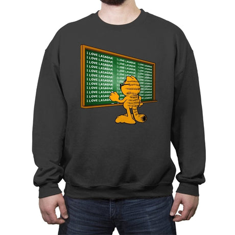 I Love Lasagna! - Crew Neck Sweatshirt Crew Neck Sweatshirt RIPT Apparel Small / Charcoal