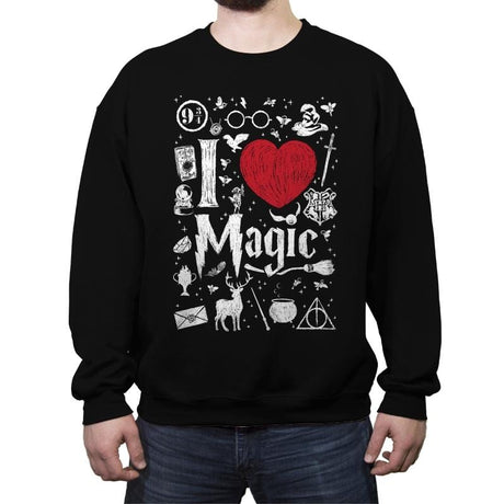 I love Magic - Crew Neck Sweatshirt Crew Neck Sweatshirt RIPT Apparel