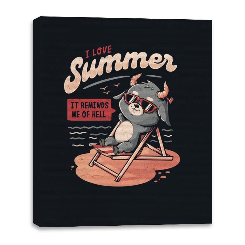 I Love Summer Hell - Canvas Wraps Canvas Wraps RIPT Apparel 16x20 / Black