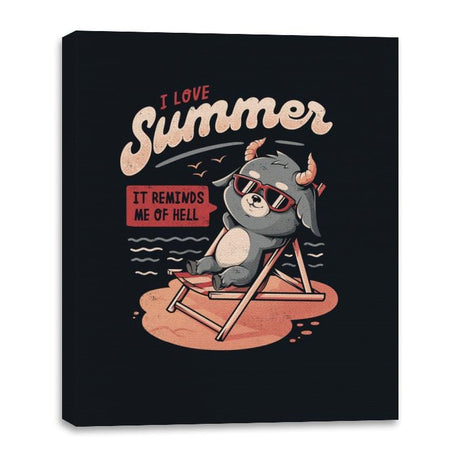 I Love Summer Hell - Canvas Wraps Canvas Wraps RIPT Apparel 16x20 / Black