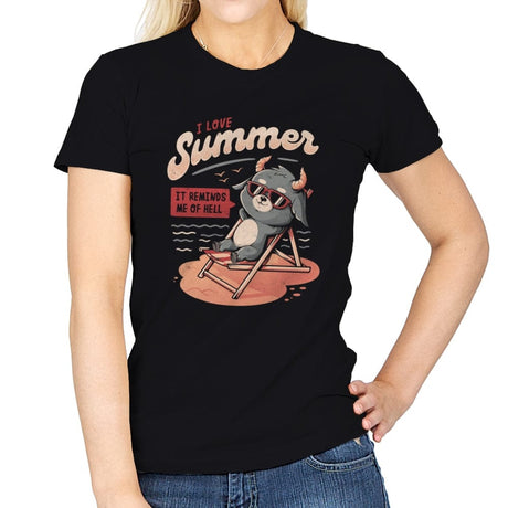 I Love Summer Hell - Womens T-Shirts RIPT Apparel Small / Black