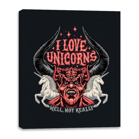 I Love Unicorns - Canvas Wraps Canvas Wraps RIPT Apparel 16x20 / Black