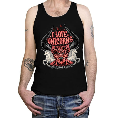 I Love Unicorns - Tanktop Tanktop RIPT Apparel X-Small / Black