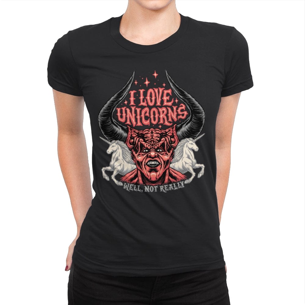 I Love Unicorns - Womens Premium T-Shirts RIPT Apparel Small / Black