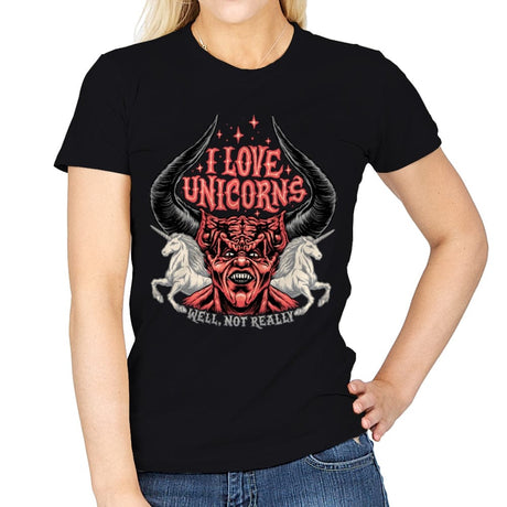 I Love Unicorns - Womens T-Shirts RIPT Apparel Small / Black