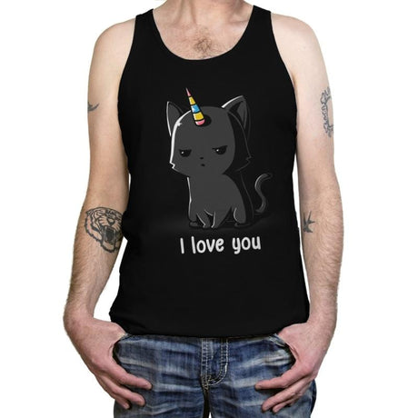 I Love You Cat - Tanktop Tanktop RIPT Apparel X-Small / Black