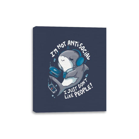 I'm Not Antisocial - Canvas Wraps Canvas Wraps RIPT Apparel 8x10 / Navy