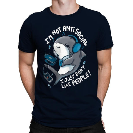 I'm Not Antisocial - Mens Premium T-Shirts RIPT Apparel Small / Midnight Navy