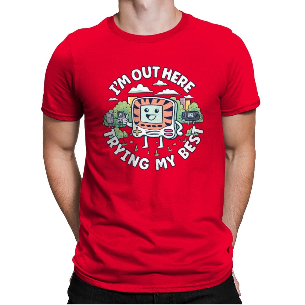 I'm Out Here Trying My Best - Mens Premium T-Shirts RIPT Apparel Small / Red