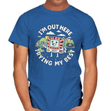 I'm Out Here Trying My Best - Mens T-Shirts RIPT Apparel Small / Royal