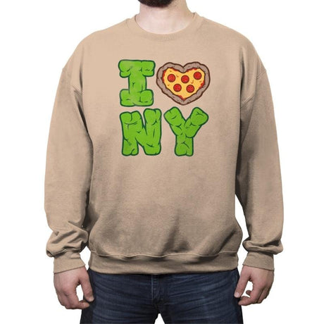 I PIZZA NY - Crew Neck Sweatshirt Crew Neck Sweatshirt RIPT Apparel Small / Sand