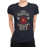 I Survived a Critical Hit - Womens Premium T-Shirts RIPT Apparel Small / Midnight Navy