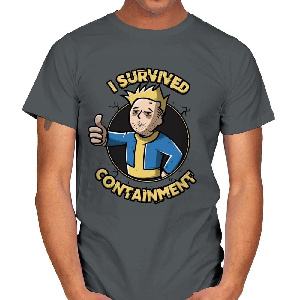 I Survived Containment - Mens T-Shirts RIPT Apparel Small / Charcoal