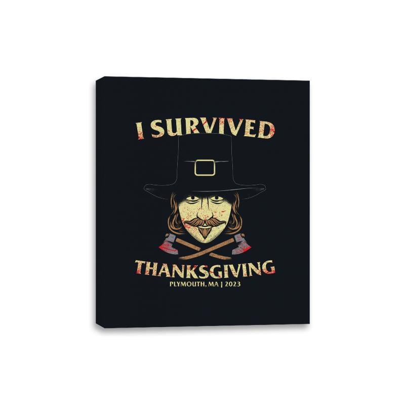 I Survived Thanksgiving - Canvas Wraps Canvas Wraps RIPT Apparel 8x10 / Black