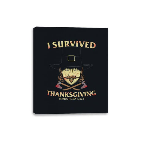 I Survived Thanksgiving - Canvas Wraps Canvas Wraps RIPT Apparel 8x10 / Black